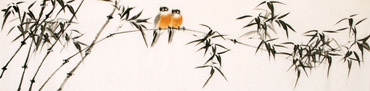 Chinese Bamboo Painting,35cm x 136cm,2633002-x
