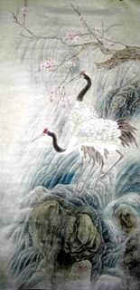 Chinese Crane Painting,50cm x 100cm,4358008-x