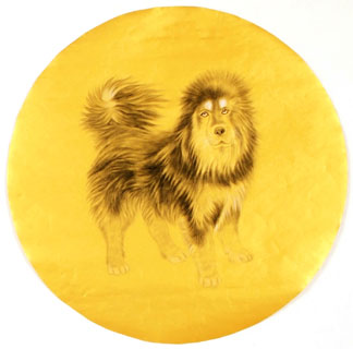 Chinese Dog Painting,40cm x 45cm,4340013-x