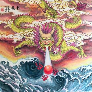 Chinese Dragon Painting,90cm x 90cm,4739002-x