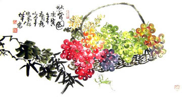 Chinese Grape Painting,50cm x 100cm,2552007-x