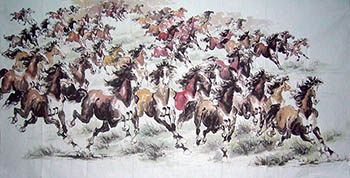Chinese Horse Painting,120cm x 240cm,4731072-x