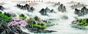 Chinese Mountain and Water Painting,70cm x 180cm,1061038-x