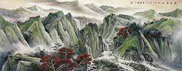 Chinese Mountains Painting,70cm x 175cm,qy11152001-x