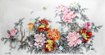 Chinese Peony Painting,96cm x 170cm,2336020-x