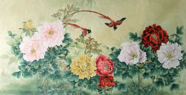 Chinese Peony Painting,66cm x 136cm,2352004-x