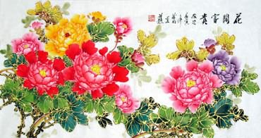 Chinese Peony Painting,50cm x 100cm,2392001-x