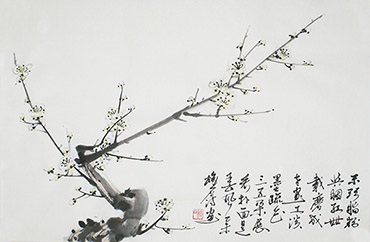 Chinese Plum Blossom Painting,69cm x 46cm,ms21139005-x