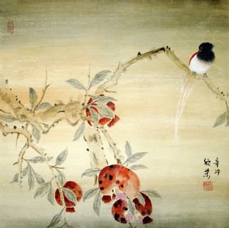 Chinese Pomegranate Painting,50cm x 50cm,2395019-x