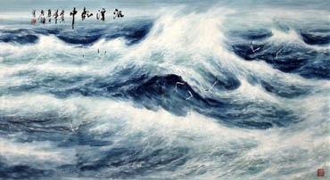 Chinese Sea Painting,97cm x 180cm,1119005-x
