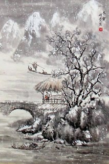 Chinese Snow Painting,69cm x 46cm,1168001-x