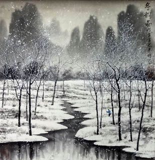 Chinese Snow Painting,50cm x 50cm,1168002-x