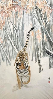 Chinese Tiger Painting,96cm x 180cm,lbz41082021-x