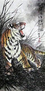 Chinese Tiger Painting,68cm x 136cm,wxb41159006-x