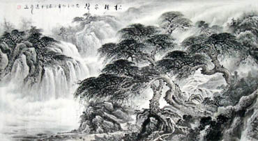 Chinese Waterfall Painting,97cm x 180cm,1058016-x