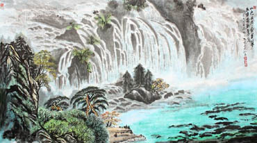 Chinese Waterfall Painting,97cm x 180cm,1155007-x