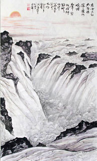 Chinese Yellow River Painting,57cm x 110cm,1122002-x