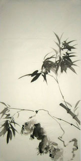 Chinese Bamboo Painting,50cm x 100cm,2326042-x