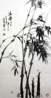 Chinese Bamboo Painting,50cm x 100cm,2326045-x
