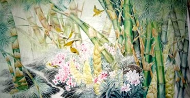 Chinese Bamboo Painting,69cm x 138cm,2358012-x