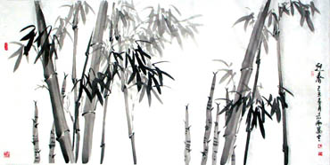 Chinese Bamboo Painting,66cm x 136cm,2360089-x