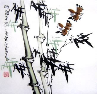 Chinese Bamboo Painting,33cm x 33cm,2396032-x