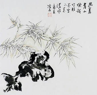 Chinese Bamboo Painting,50cm x 50cm,2407107-x