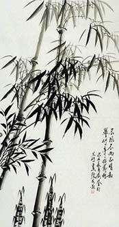 Chinese Bamboo Painting,50cm x 100cm,2431004-x