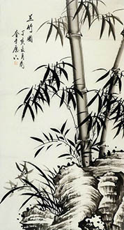 Chinese Bamboo Painting,50cm x 100cm,2431006-x