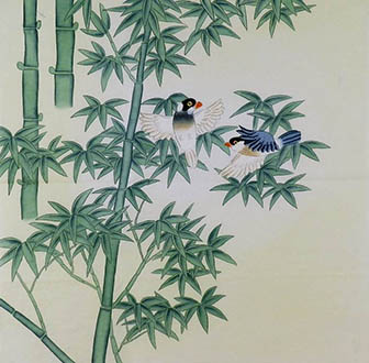 Chinese Bamboo Painting,66cm x 66cm,2431007-x