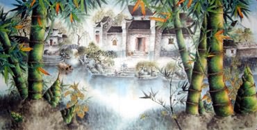 Chinese Bamboo Painting,69cm x 138cm,2515001-x