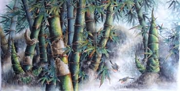 Chinese Bamboo Painting,66cm x 136cm,2515002-x