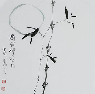 Chinese Bamboo Painting,45cm x 48cm,2604009-x