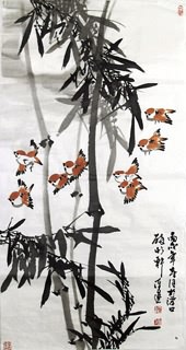 Chinese Bamboo Painting,51cm x 97cm,2626004-x