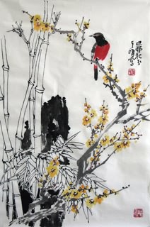 Chinese Bamboo Painting,45cm x 65cm,2627001-x