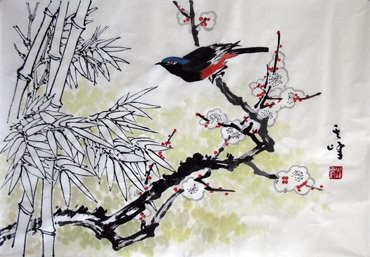 Chinese Bamboo Painting,45cm x 65cm,2627002-x