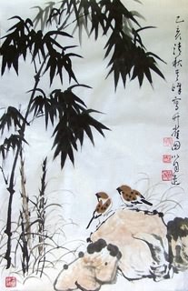 Chinese Bamboo Painting,45cm x 65cm,2627003-x