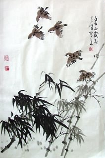 Chinese Bamboo Painting,45cm x 65cm,2627004-x