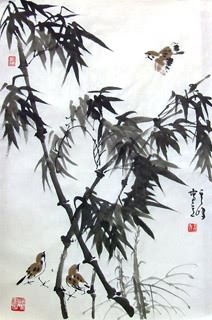 Chinese Bamboo Painting,45cm x 65cm,2627005-x