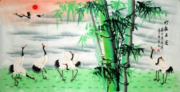 Chinese Bamboo Painting,69cm x 138cm,2629001-x