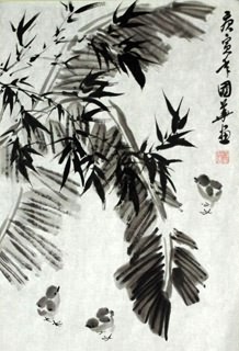 Chinese Bamboo Painting,69cm x 46cm,2632001-x
