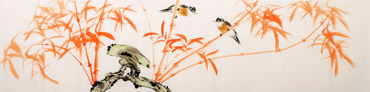 Chinese Bamboo Painting,35cm x 136cm,2633004-x