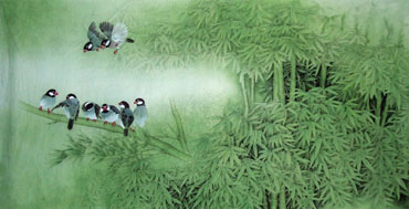 Chinese Bamboo Painting,66cm x 130cm,2702006-x