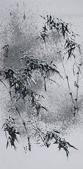 Chinese Bamboo Painting,136cm x 68cm,azg21182003-x