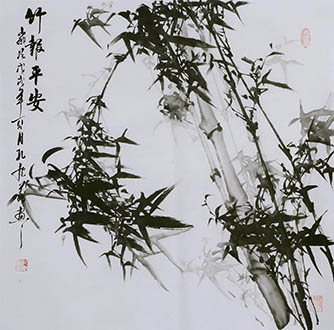 Chinese Bamboo Painting,68cm x 68cm,kqy21183004-x