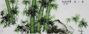 Chinese Bamboo Painting,70cm x 180cm,kqy21183008-x