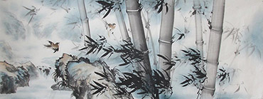 Chinese Bamboo Painting,70cm x 180cm,wh21079007-x