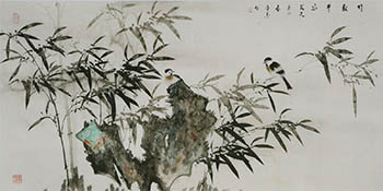 Chinese Bamboo Painting,136cm x 68cm,xm21184002-x