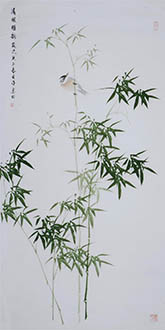 Chinese Bamboo Painting,136cm x 68cm,xm21184008-x