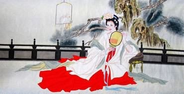 Chinese Beautiful Ladies Painting,66cm x 136cm,3449005-x